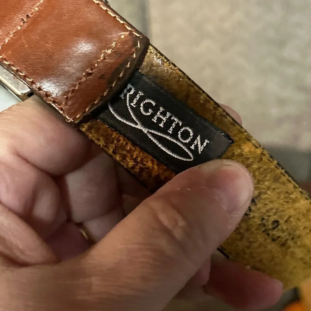 Brighton Brown Leather Belt with Silver Buckle - Picture 9 of 11